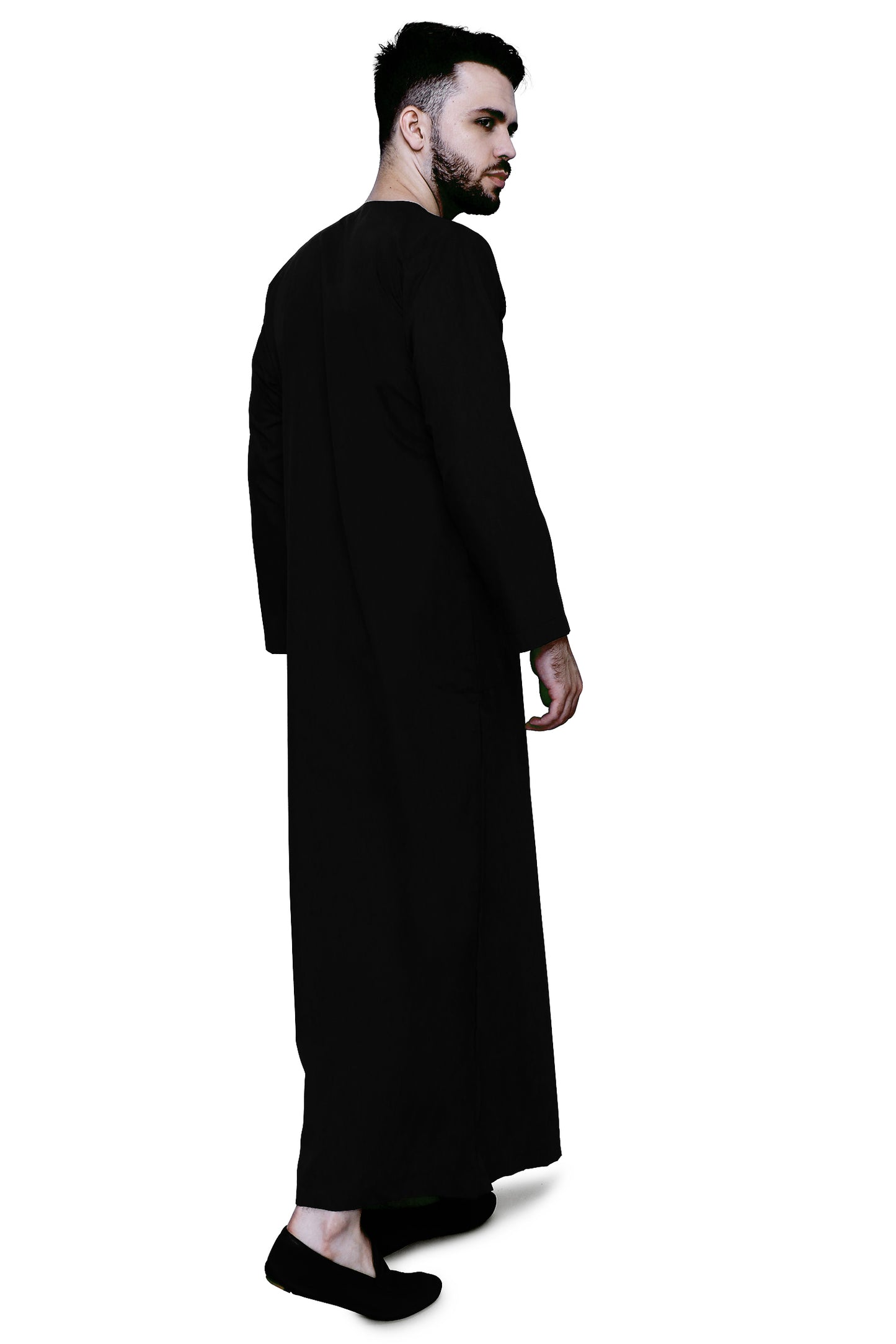 Emirati Mens Omani Thobe - Full Sleeves - Black