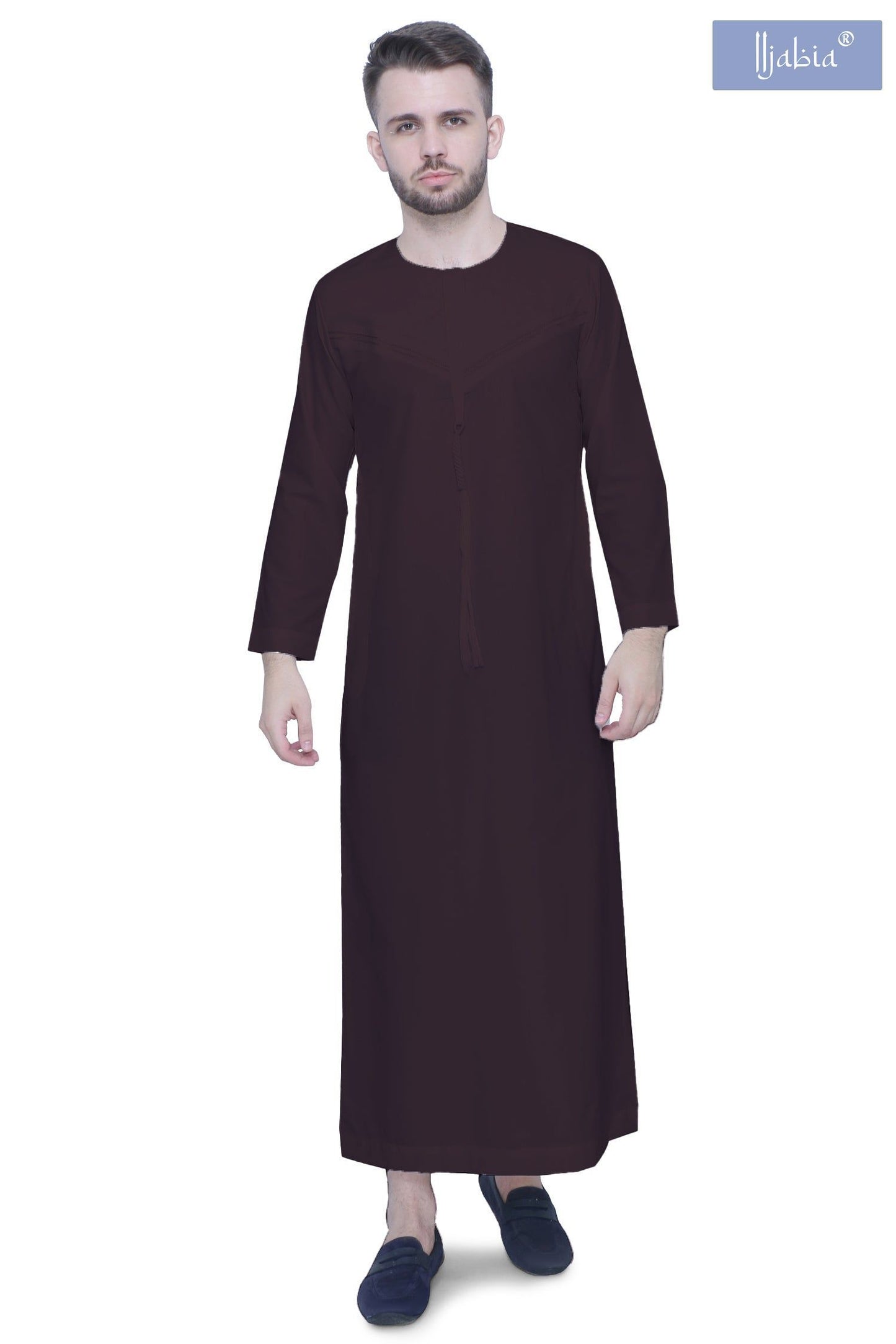 Emirati Mens Omani Thobe - Full Sleeves - Brown