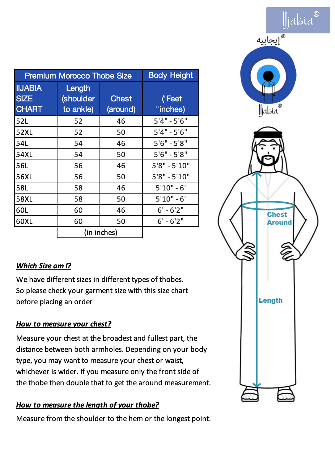 Premium Moroccan Thobe - Mens Jalabiya MJB12 - Polite