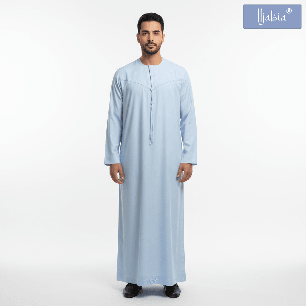 अमीराती पुरुष ओमानी थोबे - पूरी आस्तीन - नेवी ब्लू