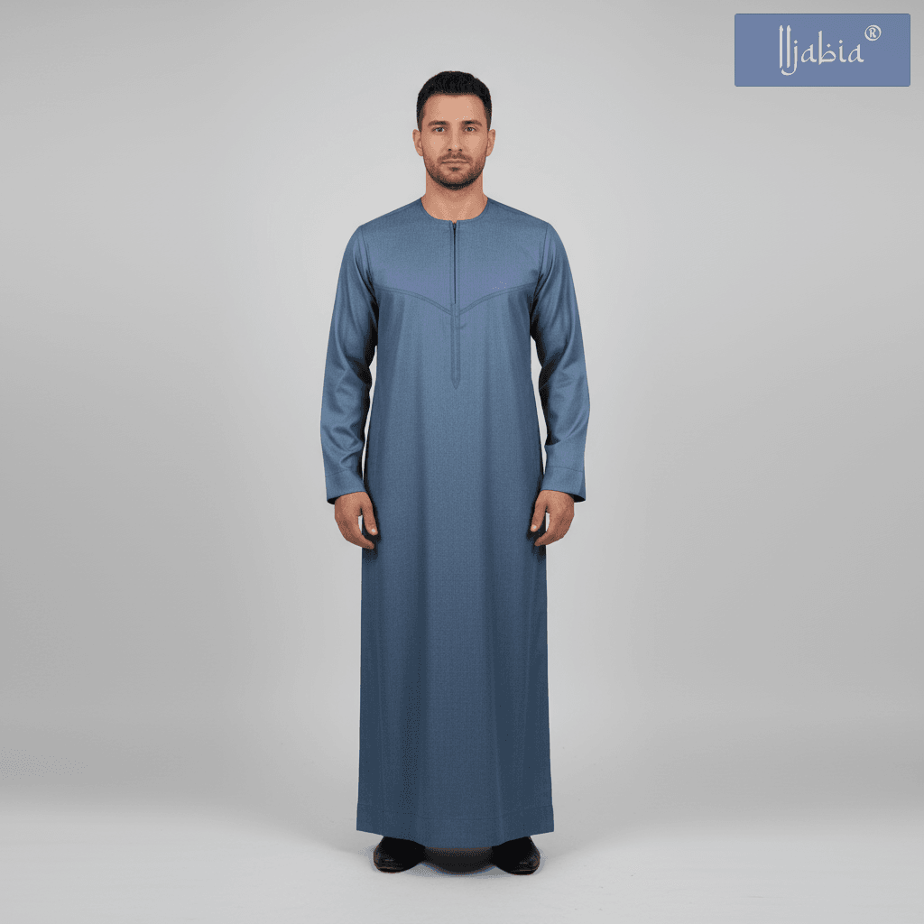 Emirati Thobe - Premium TR Fabric - Bluish Grey