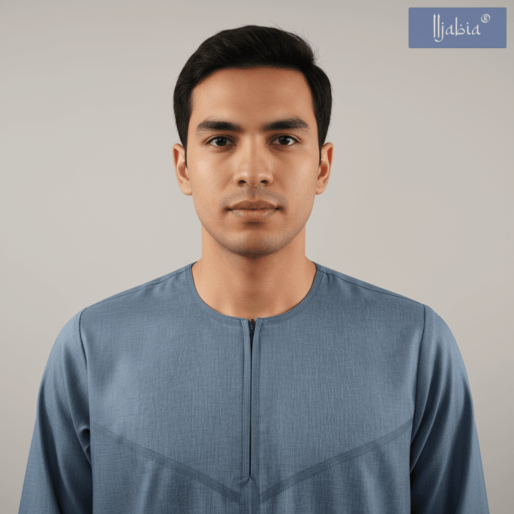 Emirati Thobe - Premium TR Fabric - Bluish Grey