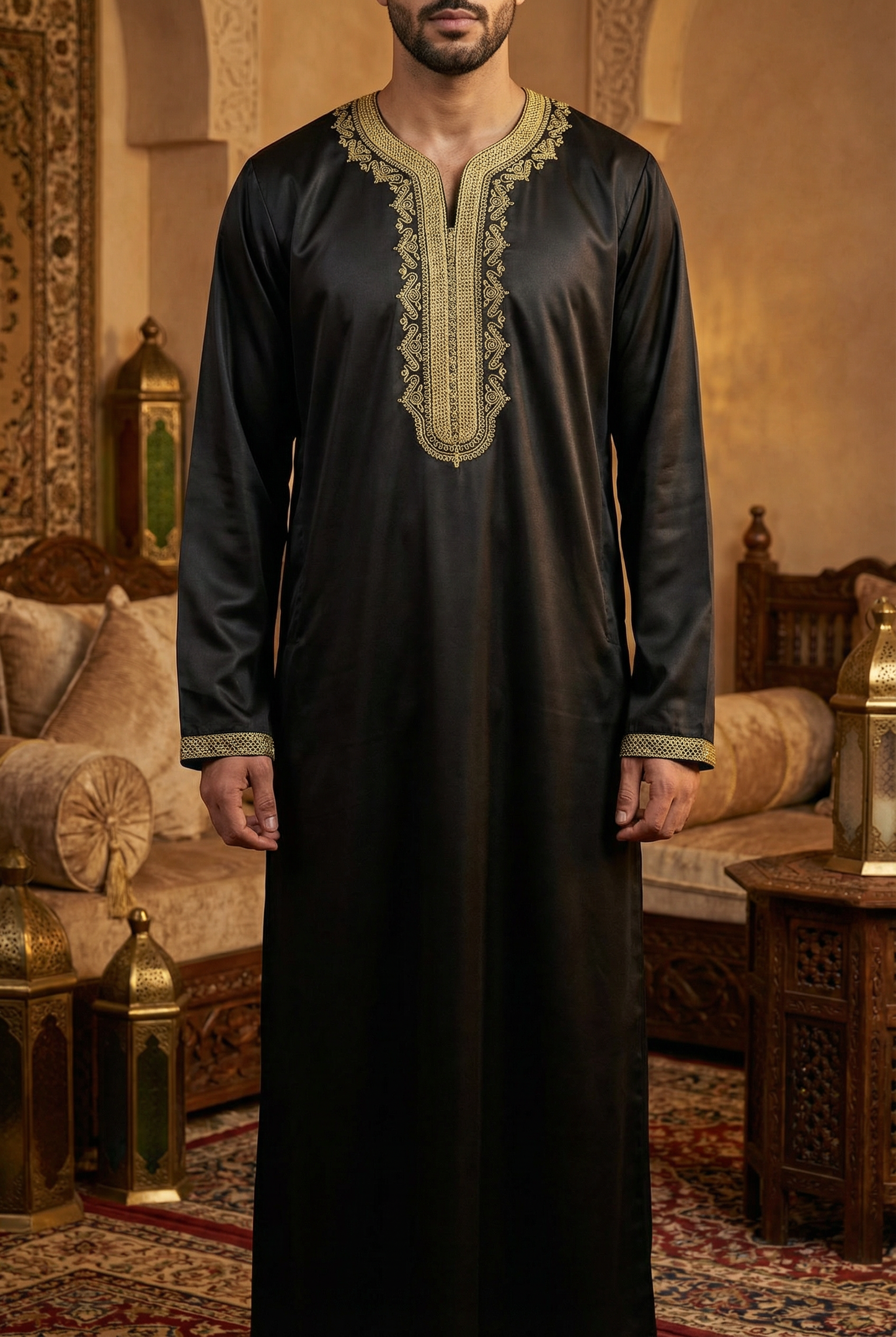 Full Sleeves Moroccan Thobe - Mens - Design 3