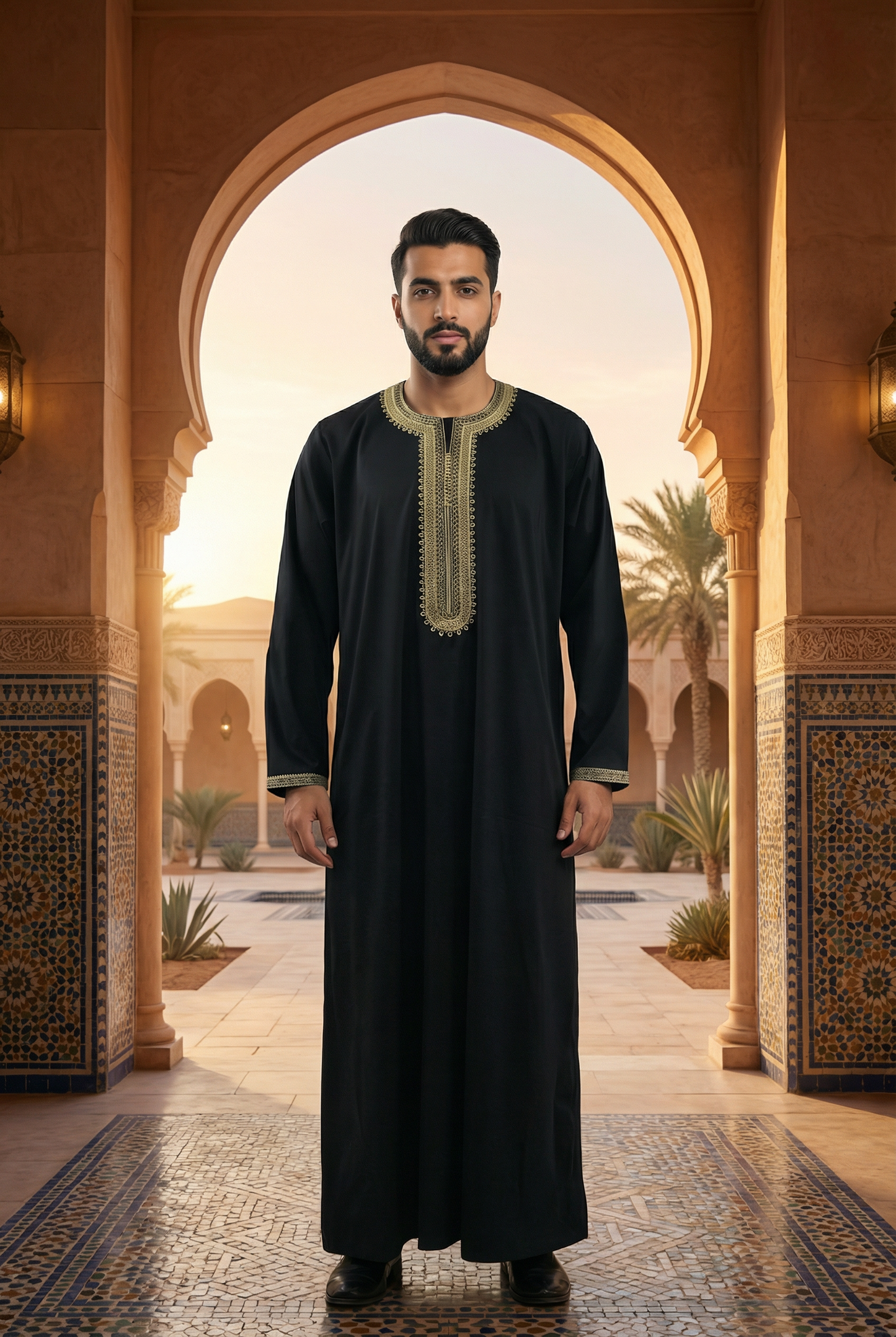 Full Sleeves Moroccan Thobe - Mens - Design 1