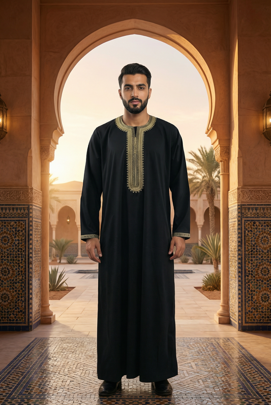 Full Sleeves Moroccan Thobe - Mens - Design 1