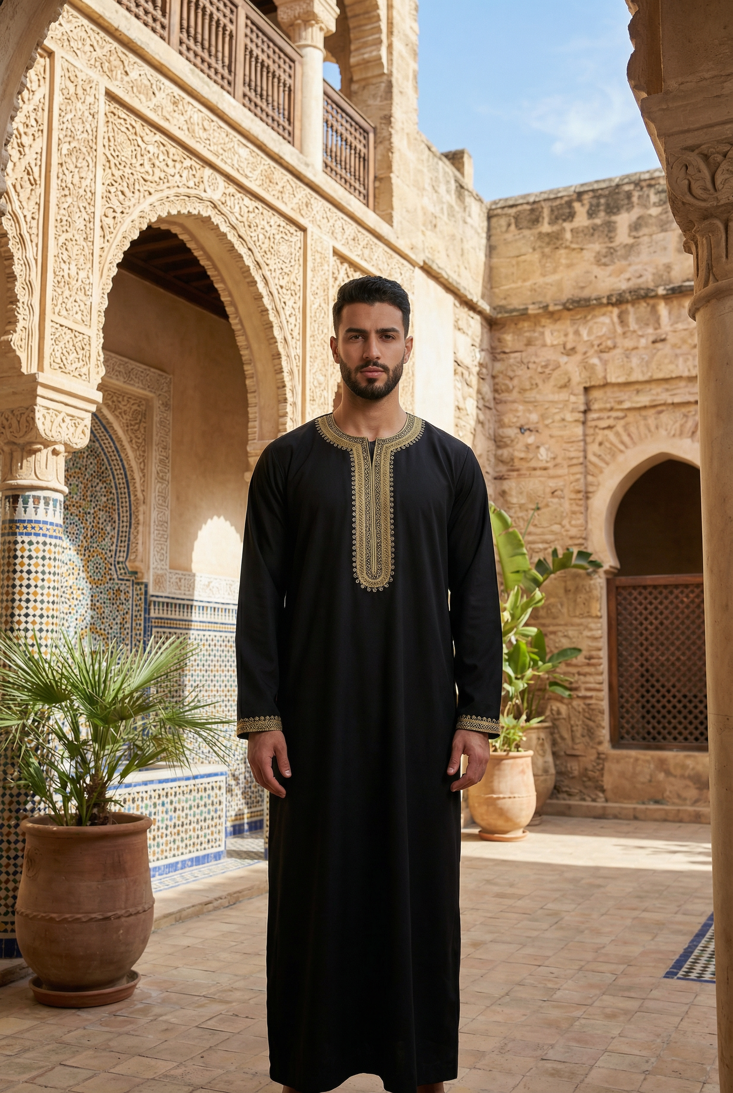 Full Sleeves Moroccan Thobe - Mens - Design 1