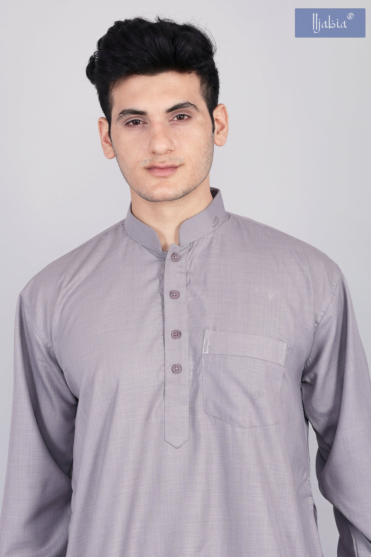 Mens Grey Kurta and Pyjama Set