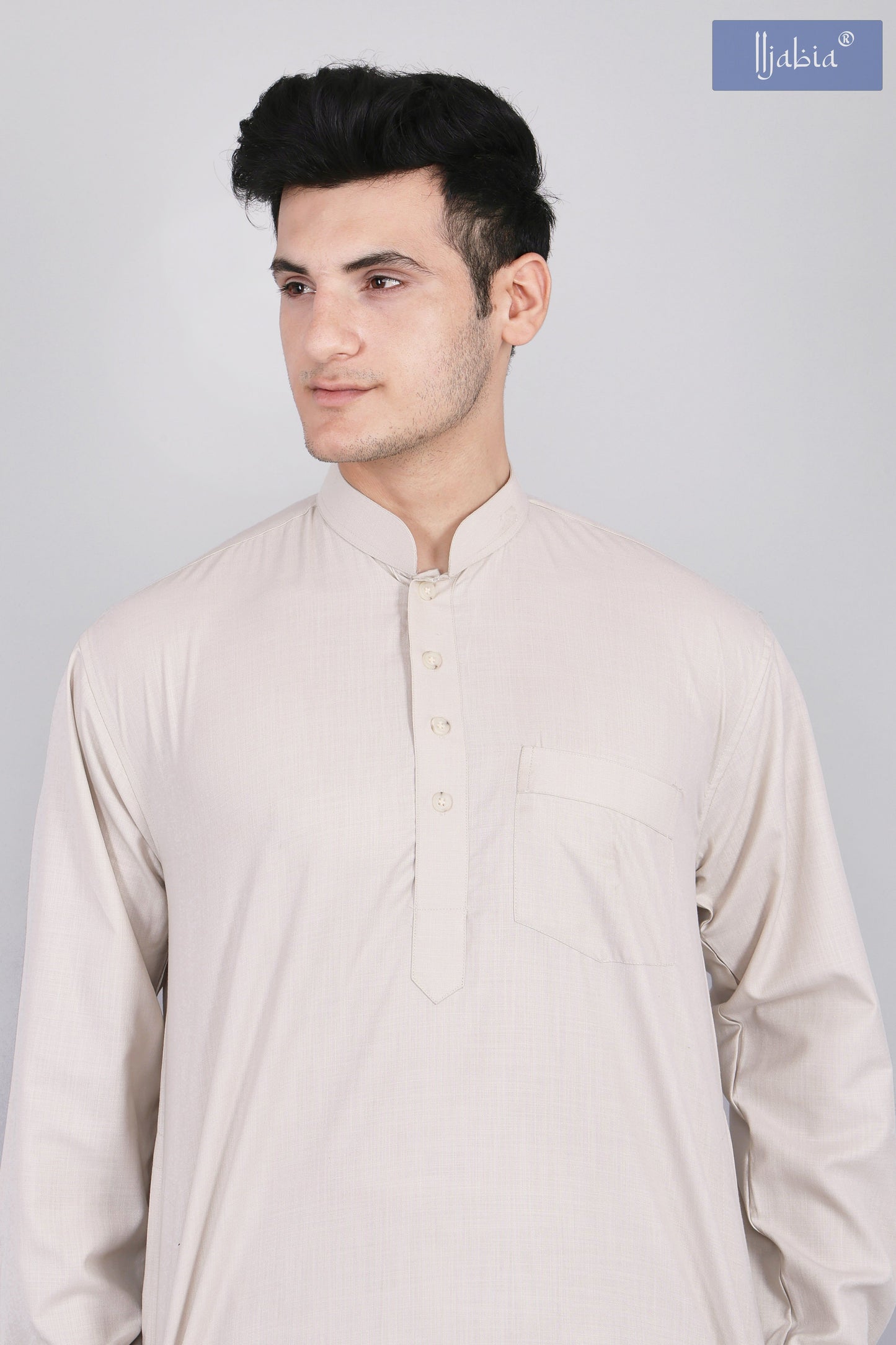 Mens Cream Kurta and Pyjama Set