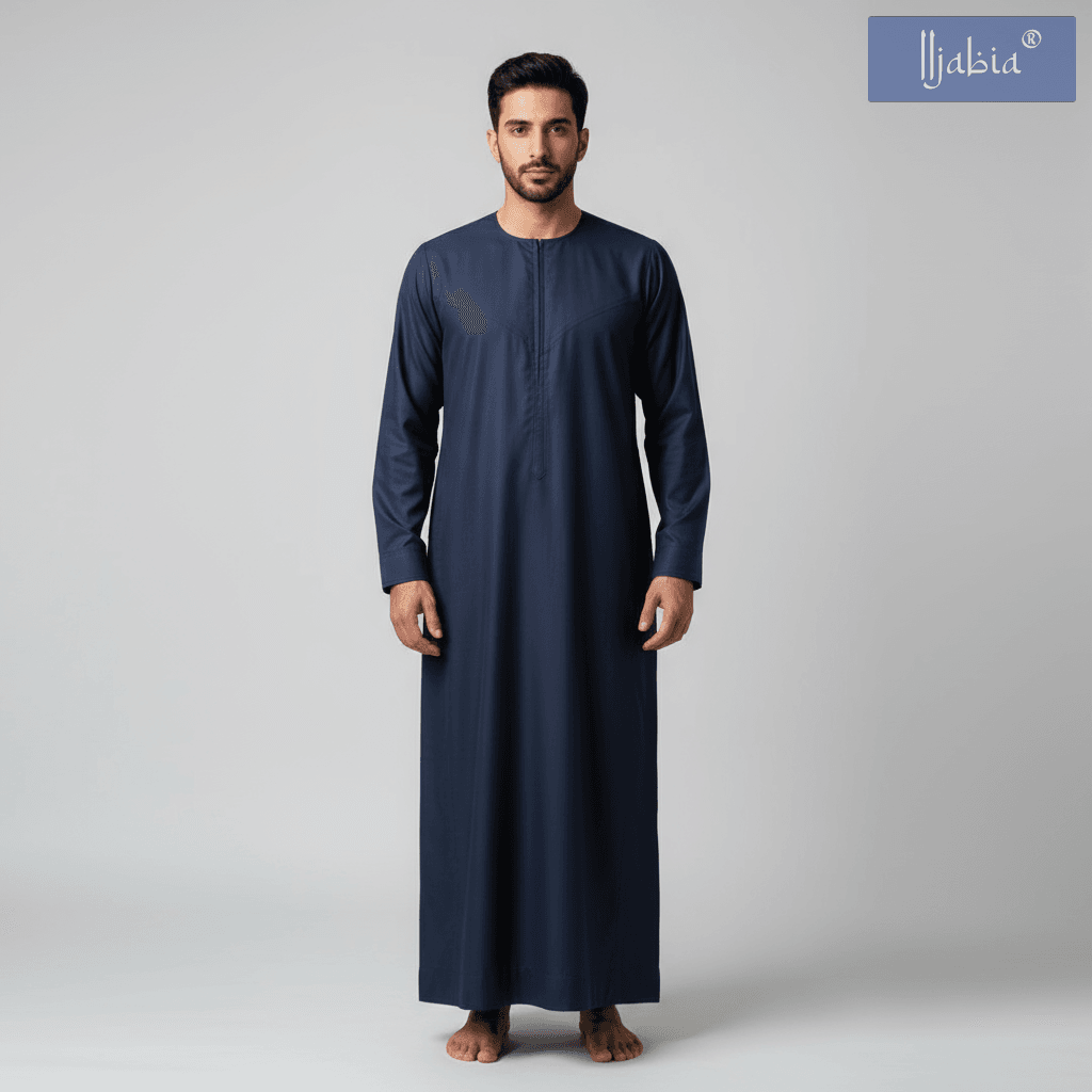 Emirati Thobe - Premium TR Fabric - Navy Blue