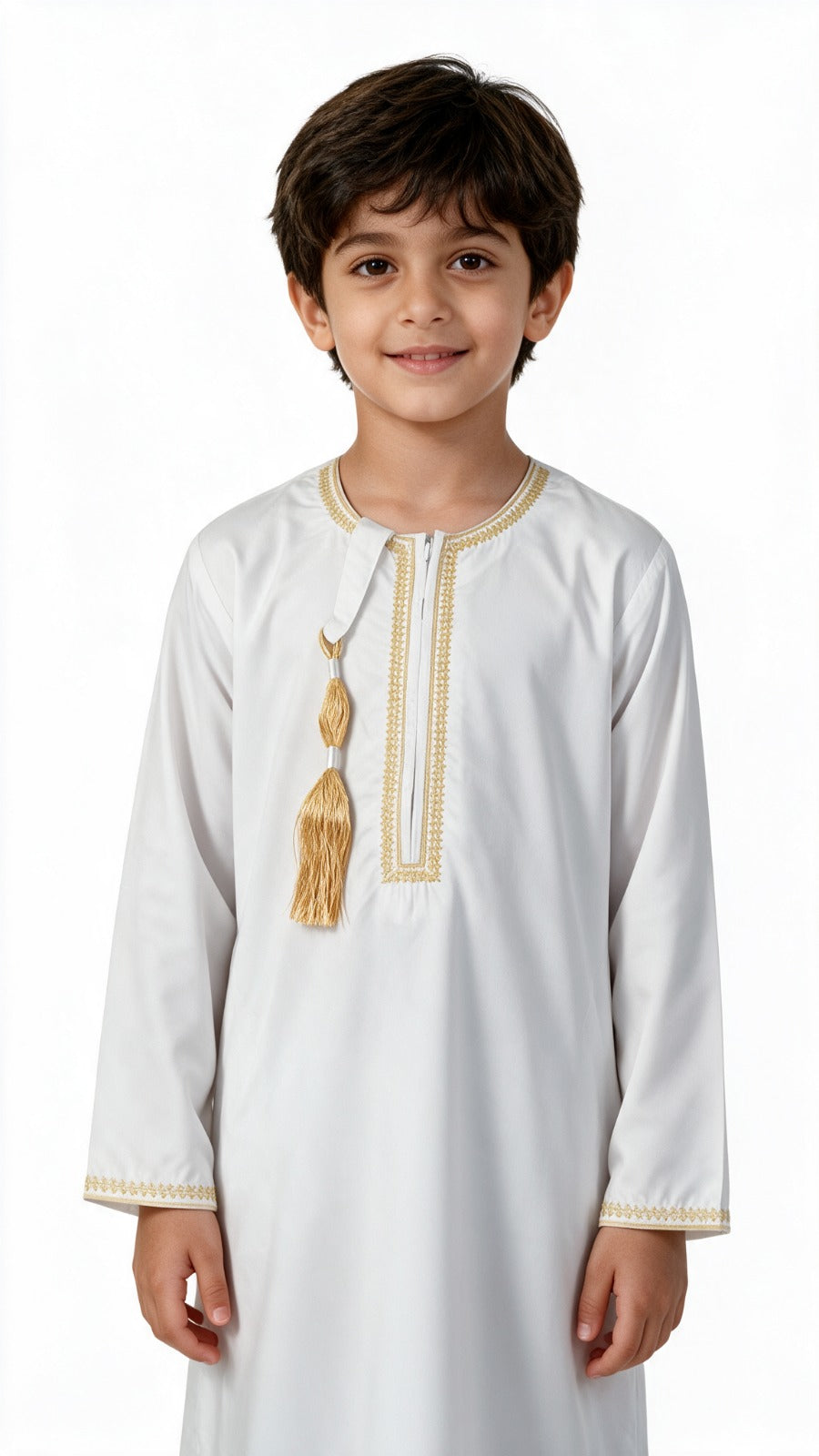 Kids Taj Thobe - Full Sleeves  - White