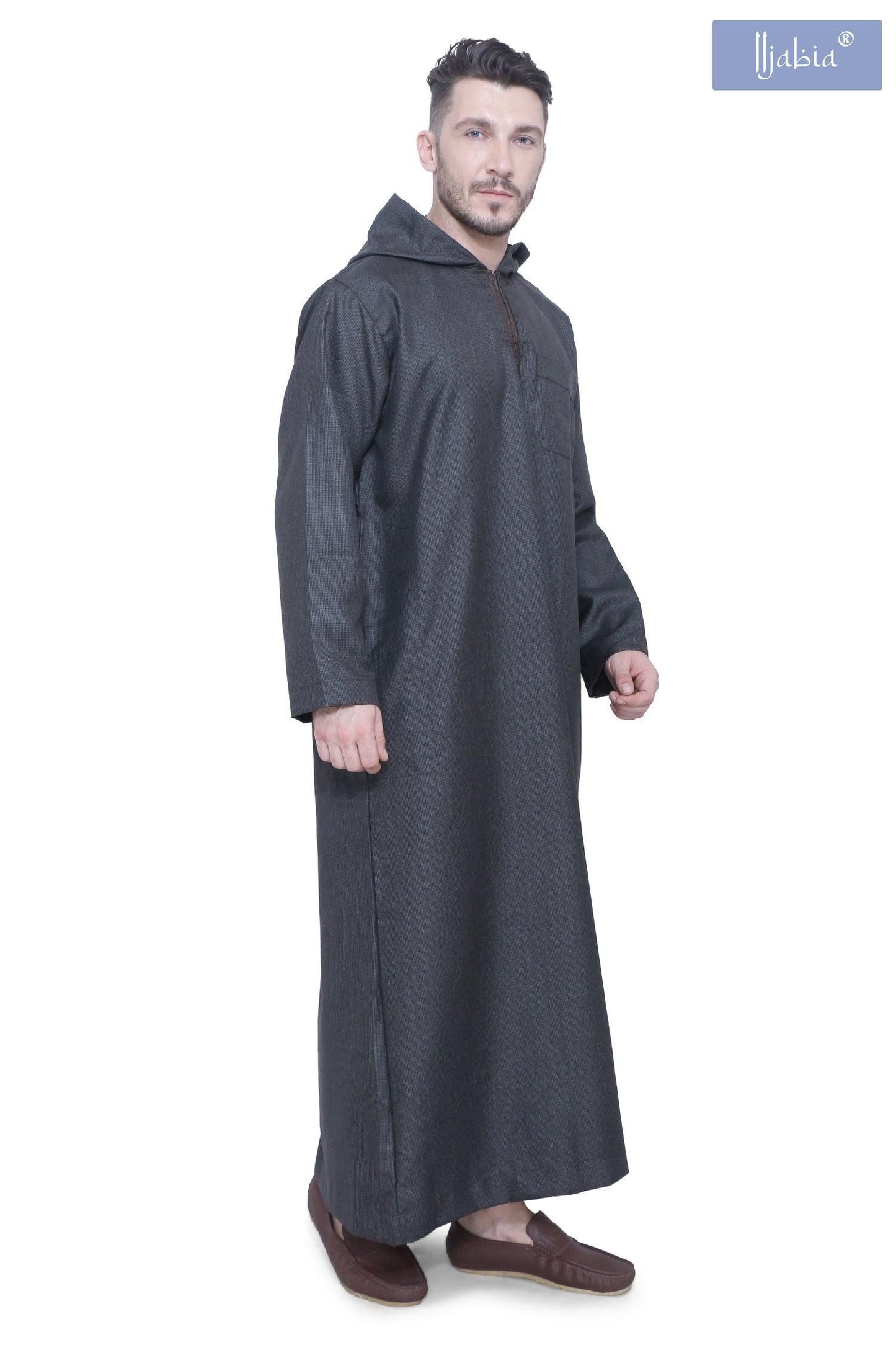 Hooded Mens Thobe - Full Sleeves - HD8 - IIJABIA
