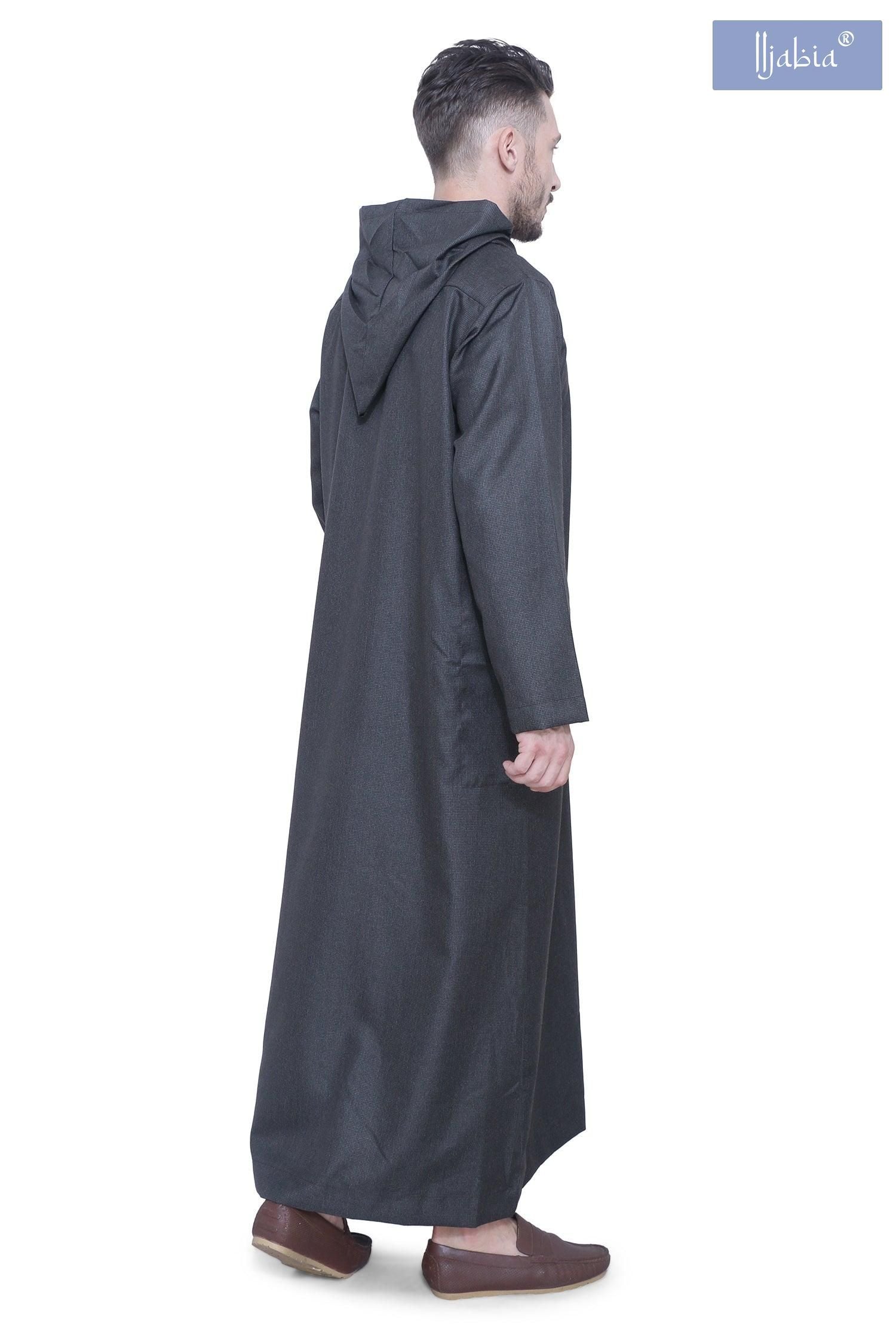 Hooded Mens Thobe - Full Sleeves - HD8 - IIJABIA