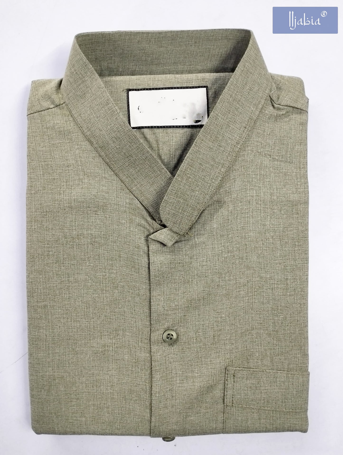 Kuwaiti Collar Mens Thobe - Half Sleeves - Green - IIJABIA