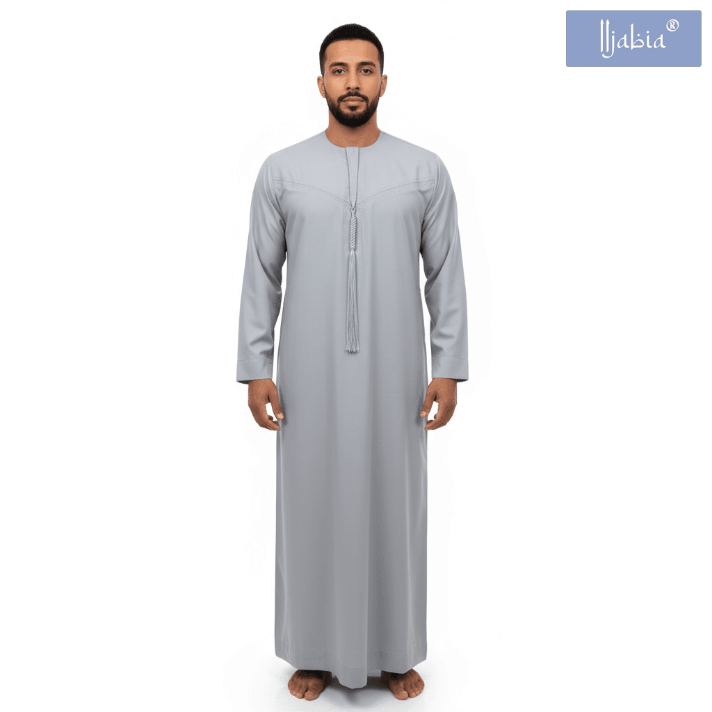 अमीराती पुरुष ओमानी थोबे - पूरी आस्तीन - नेवी ब्लू 