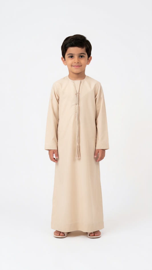 Kids Omani Thobe - Full Sleeves - Camel