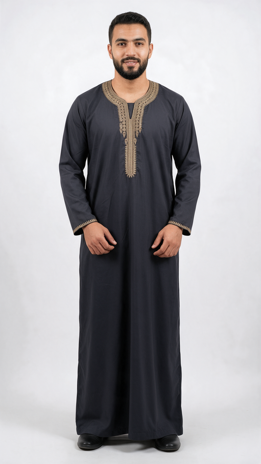 Full Sleeves Moroccan Thobe - Mens - Design 7