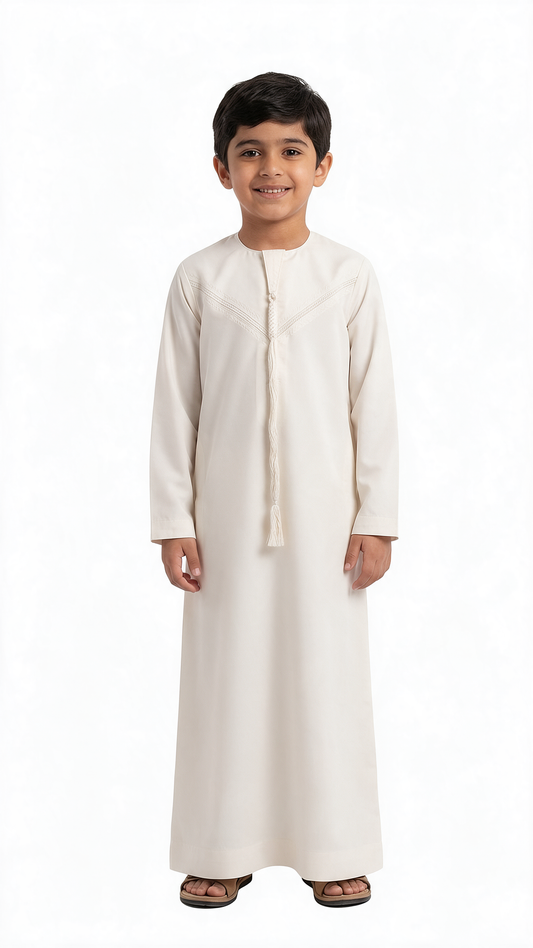Kids Omani Thobe - Full Sleeves -Cream