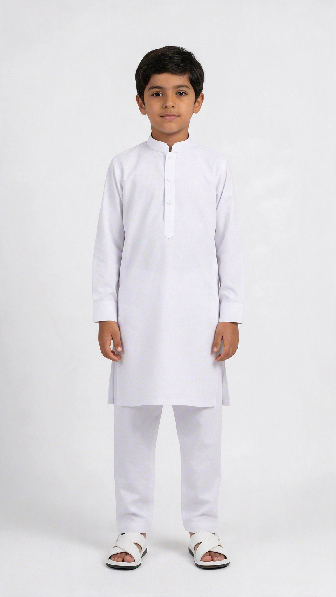 Kids White Kurta and Pyjama Set