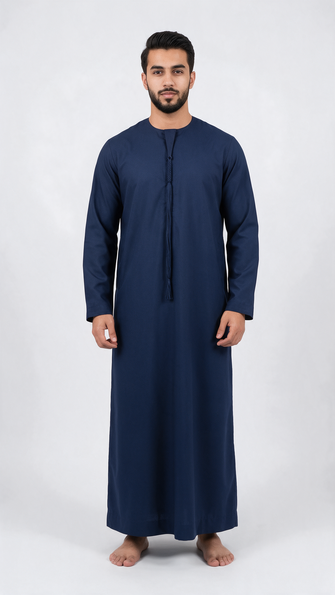 Emirati Thobe With Tassel - Premium TR Fabric - Navy Blue