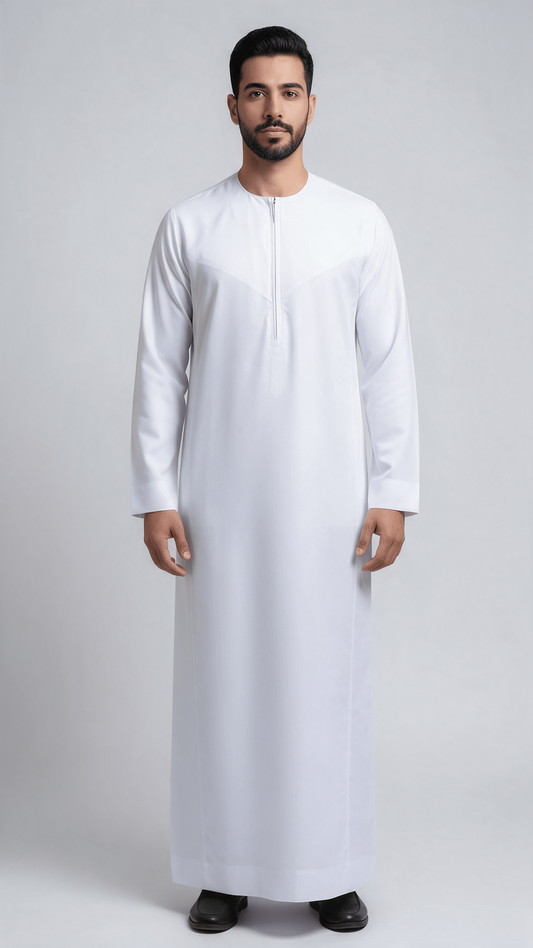 Emirati Thobe - Premium TR Fabric - White