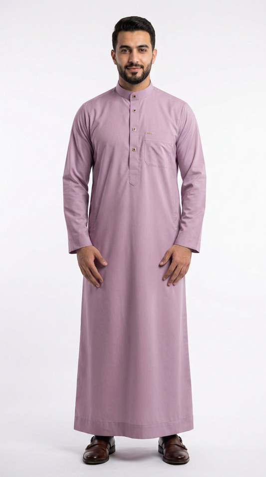 Saudi Collar Thobe - PV Fabric - Lavender