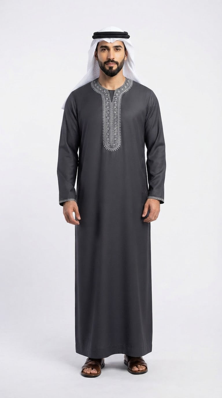 Full Sleeves Moroccan Thobe - Mens - Design 9