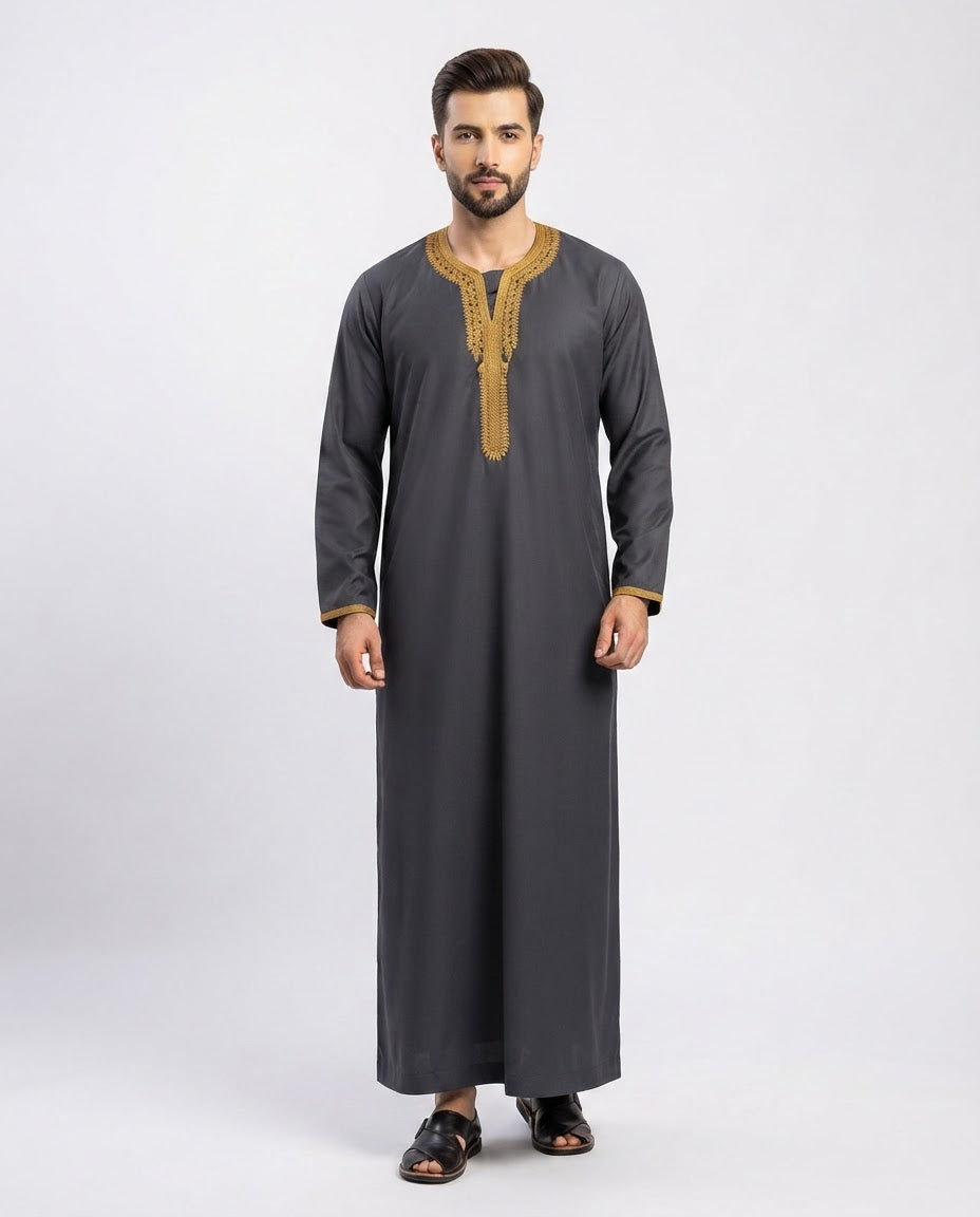 Full Sleeves Moroccan Thobe - Mens - Design 8