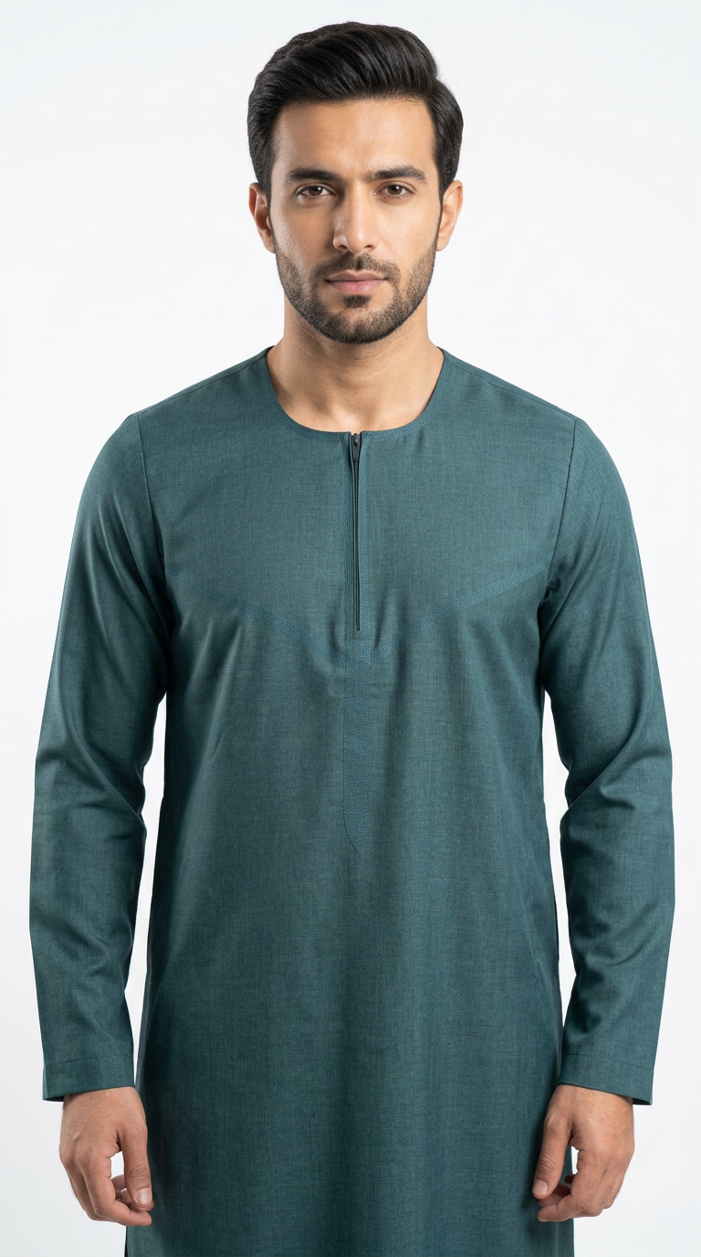 Emirati Thobe - Premium TR Fabric - Green