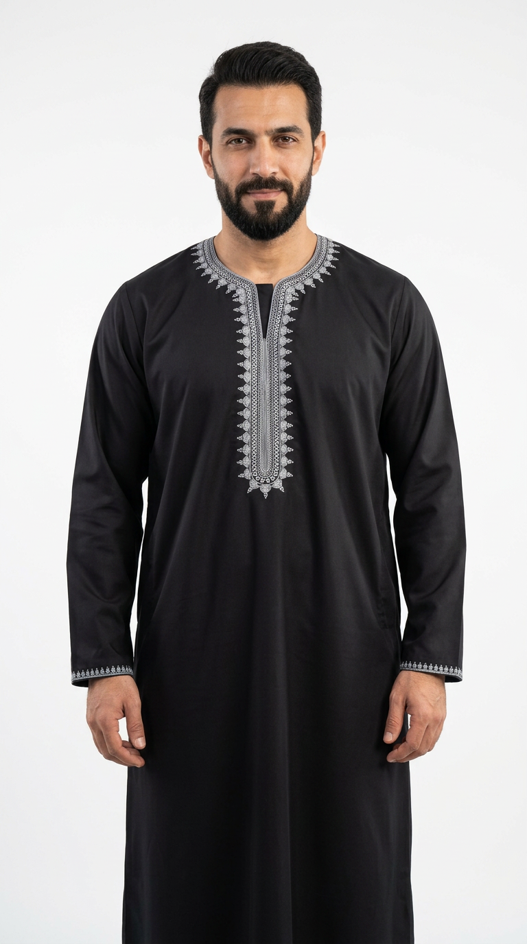 Full Sleeves Moroccan Thobe - Mens - Design 6