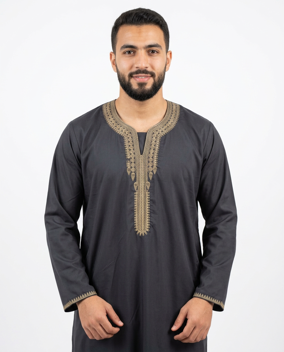 Full Sleeves Moroccan Thobe - Mens - Design 7