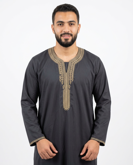 Full Sleeves Moroccan Thobe - Mens - Design 7