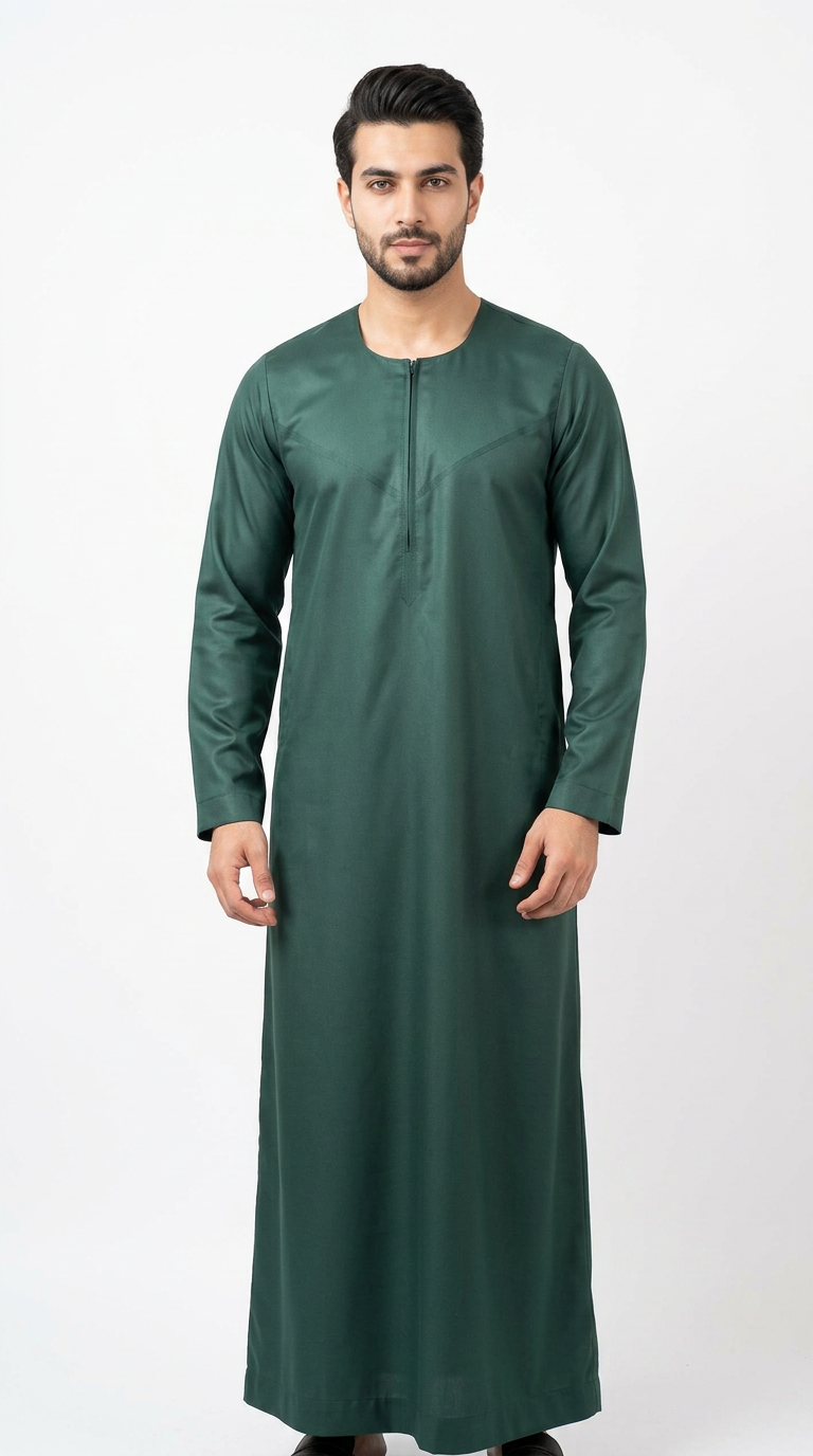 Emirati Thobe - Premium TR Fabric - Green