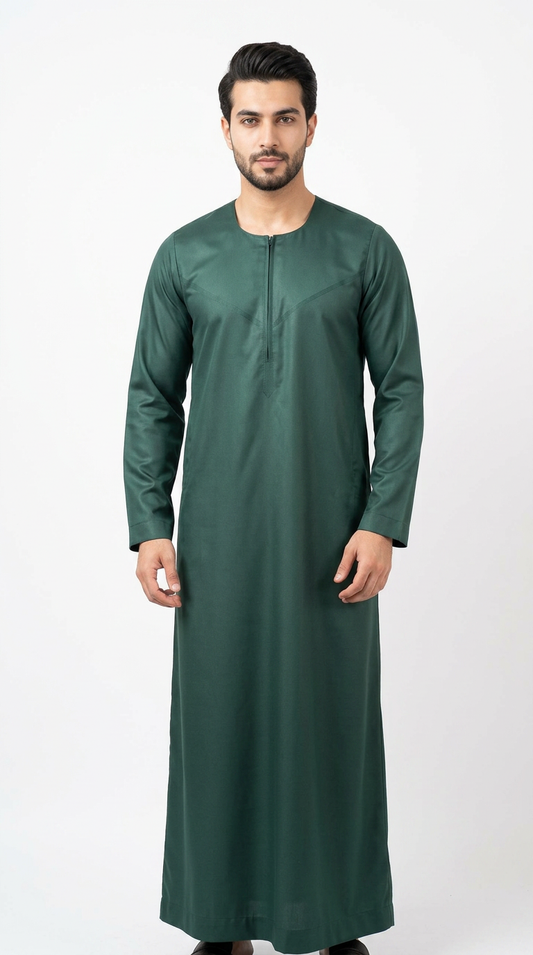 Emirati Thobe - Premium TR Fabric - Green