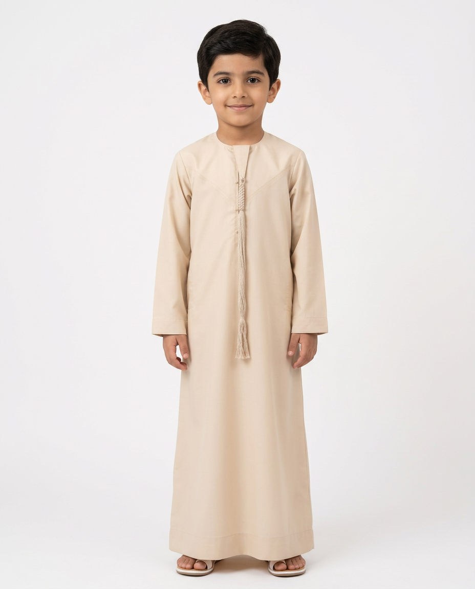 Kids Omani Thobe - Full Sleeves - Camel