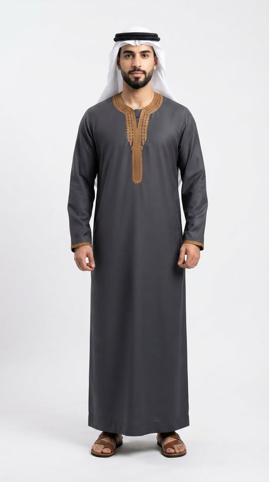 Full Sleeves Moroccan Thobe - Mens - Design 8