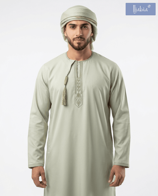 Taj Omani Dishdasha Full Sleeves (Design 2) - Mint