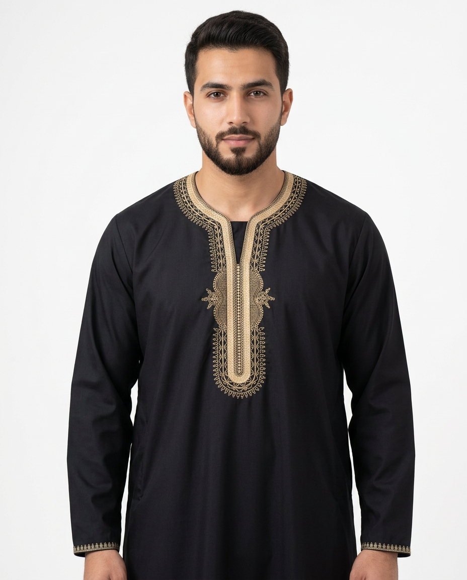Full Sleeves Moroccan Thobe - Mens - Design 5