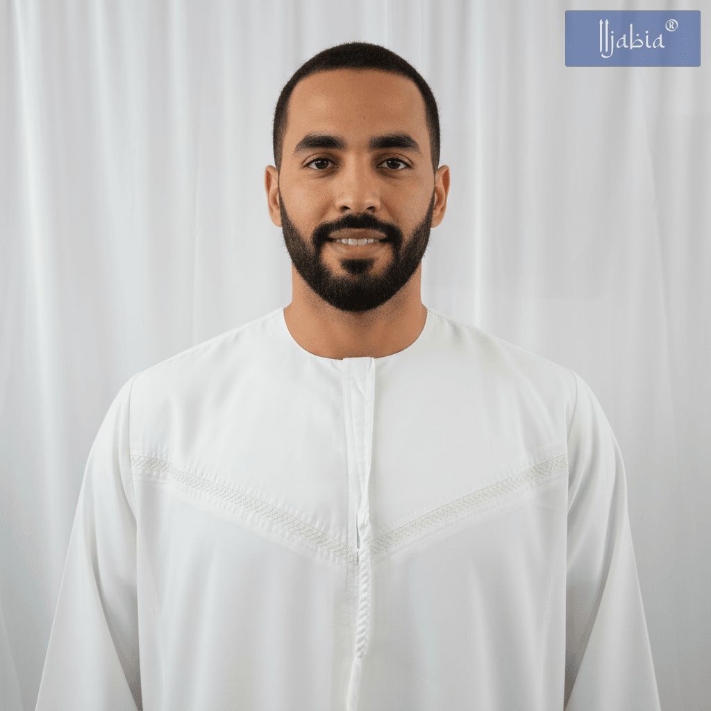 अमीराती पुरुष ओमानी थोबे - पूरी आस्तीन - नेवी ब्लू 