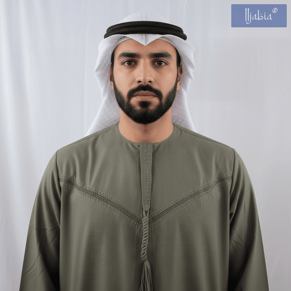 अमीराती पुरुष ओमानी थोबे - पूरी आस्तीन - नेवी ब्लू 